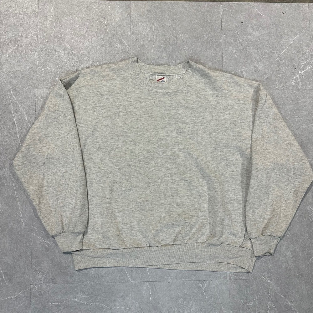 Vintage Jerzees Sweatshirt Mens 2XL Gray Crewneck Pullover Made in USA 90s 4790